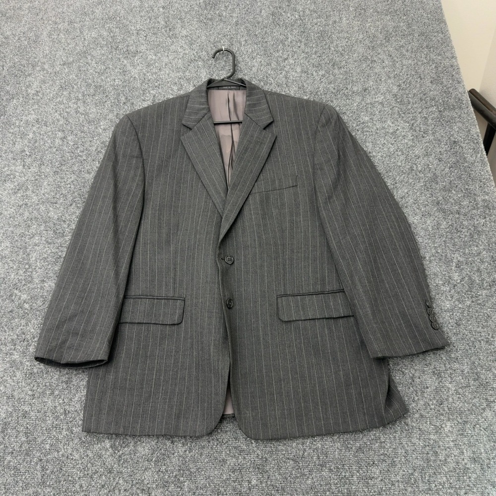 Lauren Ralph Lauren Suit Jacket Mens 42S Grey Wool Pinstripe Two Button Classic